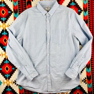 Bonobos Blue & White Seersucker Button-Down Shirt – Men’s Large